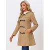 imageAllegra K Womens Winter Overcoat Midthigh Hooded Toggle Duffle Long CoatKhaki