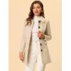 imageAllegra K Womens Winter Overcoat Peter Pan Collar Flap Pocket Single Breasted CoatBeige