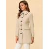 imageAllegra K Womens Winter Overcoat Peter Pan Collar Flap Pocket Single Breasted CoatBeige