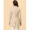 imageAllegra K Womens Winter Overcoat Peter Pan Collar Flap Pocket Single Breasted CoatBeige