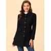 imageAllegra K Womens Winter Overcoat Peter Pan Collar Flap Pocket Single Breasted CoatBlack