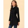 imageAllegra K Womens Winter Overcoat Peter Pan Collar Flap Pocket Single Breasted CoatBlack