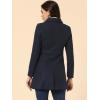 imageAllegra K Womens Winter Overcoat Peter Pan Collar Flap Pocket Single Breasted CoatDark Blue