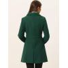 imageAllegra K Womens Winter Overcoat Peter Pan Collar Flap Pocket Single Breasted CoatDark Green