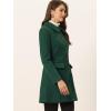 imageAllegra K Womens Winter Overcoat Peter Pan Collar Flap Pocket Single Breasted CoatDark Green