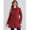 imageAllegra K Womens Winter Overcoat Peter Pan Collar Flap Pocket Single Breasted CoatDark Red