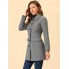 imageAllegra K Womens Winter Overcoat Peter Pan Collar Flap Pocket Single Breasted CoatGrey