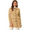 imageAllegra K Womens Winter Overcoat Peter Pan Collar Flap Pocket Single Breasted CoatKhaki