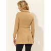 imageAllegra K Womens Winter Overcoat Peter Pan Collar Flap Pocket Single Breasted CoatKhaki