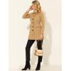 imageAllegra K Womens Winter Overcoat Peter Pan Collar Flap Pocket Single Breasted CoatKhaki