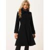 imageAllegra K Womens Winter Overcoat a Line Trench Coat Lapel Collar Swing Double Breasted Long Dress CoatBlack