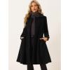 imageAllegra K Womens Winter Overcoat a Line Trench Coat Lapel Collar Swing Double Breasted Long Dress CoatBlack