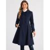 imageAllegra K Womens Winter Overcoat a Line Trench Coat Lapel Collar Swing Double Breasted Long Dress CoatDark Blue