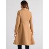 imageAllegra K Womens Winter Overcoat a Line Trench Coat Lapel Collar Swing Double Breasted Long Dress CoatKhaki