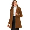 imageAllegra K Womens 2024 Pea Coat Single Breasted Long Winter Coats for WomenDark Brown