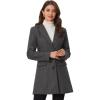 imageAllegra K Womens 2024 Pea Coat Single Breasted Long Winter Coats for WomenDark Grey