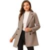 imageAllegra K Womens Notch Lapel Double Breasted Belted Mid Long Outwear Winter CoatBrown