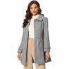 imageAllegra K Womens Peter Pan Collar Overcoat Winter Buttoned Single Breasted Long CoatGrey