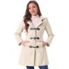 imageAllegra K Womens Winter Overcoat Midthigh Hooded Toggle Duffle Long CoatBeige