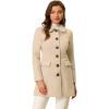 imageAllegra K Womens Winter Overcoat Peter Pan Collar Flap Pocket Single Breasted CoatBeige