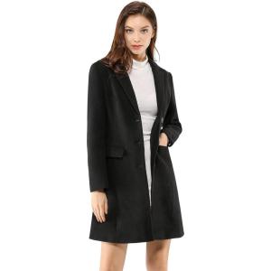 imageAllegra K Womens 2024 Pea Coat Single Breasted Long Winter Coats for WomenBlacks