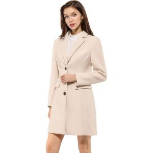 imageAllegra K Womens 2024 Pea Coat Single Breasted Long Winter Coats for WomenCream White