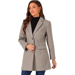 imageAllegra K Womens 2024 Pea Coat Single Breasted Long Winter Coats for WomenDark Tan