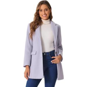 imageAllegra K Womens 2024 Pea Coat Single Breasted Long Winter Coats for WomenDusty Purple