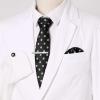 imageAllegra K Mens Polka Dots Selftied Tie Handkerchief Clip Cufflinks Wedding Business Necktie SetsBlack Gray
