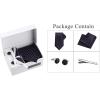 imageAllegra K Mens Polka Dots Selftied Tie Handkerchief Clip Cufflinks Wedding Business Necktie SetsBlack Purple
