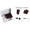 imageAllegra K Mens Polka Dots Selftied Tie Handkerchief Clip Cufflinks Wedding Business Necktie SetsBlack Red