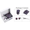 imageAllegra K Mens Polka Dots Selftied Tie Handkerchief Clip Cufflinks Wedding Business Necktie SetsDark Blue Fuchsia