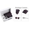 imageAllegra K Mens Polka Dots Selftied Tie Handkerchief Clip Cufflinks Wedding Business Necktie SetsDark Blue Red