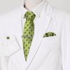 imageAllegra K Mens Polka Dots Selftied Tie Handkerchief Clip Cufflinks Wedding Business Necktie SetsGreen Coffe