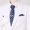 imageAllegra K Mens Polka Dots Selftied Tie Handkerchief Clip Cufflinks Wedding Business Necktie SetsNavy Blue