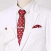 imageAllegra K Mens Polka Dots Selftied Tie Handkerchief Clip Cufflinks Wedding Business Necktie SetsRed Pink