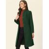 imageAllegra K MidLength Overcoat for Womens Single Breasted Collarless Belted Elegant Winter CoatsDark Green