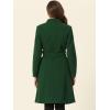 imageAllegra K MidLength Overcoat for Womens Single Breasted Collarless Belted Elegant Winter CoatsDark Green