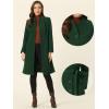 imageAllegra K MidLength Overcoat for Womens Single Breasted Collarless Belted Elegant Winter CoatsDark Green