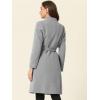 imageAllegra K MidLength Overcoat for Womens Single Breasted Collarless Belted Elegant Winter CoatsGrey