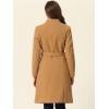 imageAllegra K MidLength Overcoat for Womens Single Breasted Collarless Belted Elegant Winter CoatsKhaki