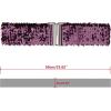 imageAllegra K Womens Stretchy Waist Belts Metal Interlock Buckles Sequins Decor Belts for DressesDark Purple