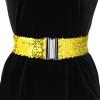imageAllegra K Womens Stretchy Waist Belts Metal Interlock Buckles Sequins Decor Belts for DressesGold