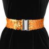 imageAllegra K Womens Stretchy Waist Belts Metal Interlock Buckles Sequins Decor Belts for DressesOrange