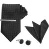 imageAllegra K Mens Polka Dots Selftied Tie Handkerchief Clip Cufflinks Wedding Business Necktie SetsBlack