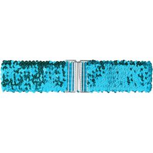 imageAllegra K Womens Stretchy Waist Belts Metal Interlock Buckles Sequins Decor Belts for DressesBlue