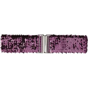 imageAllegra K Womens Stretchy Waist Belts Metal Interlock Buckles Sequins Decor Belts for DressesDark Purple