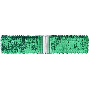 imageAllegra K Womens Stretchy Waist Belts Metal Interlock Buckles Sequins Decor Belts for DressesGreen