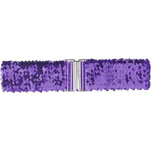 imageAllegra K Womens Stretchy Waist Belts Metal Interlock Buckles Sequins Decor Belts for DressesLight Purple