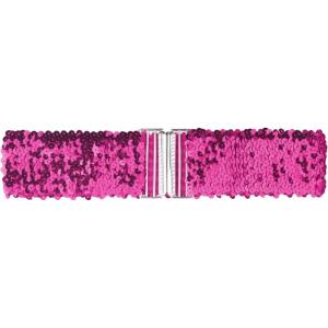 imageAllegra K Womens Stretchy Waist Belts Metal Interlock Buckles Sequins Decor Belts for DressesRose Red